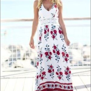 White floral maxi dress